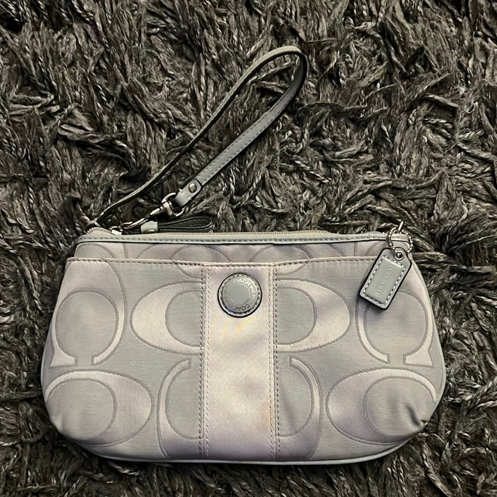 Coach Gray Wristlet Purse
